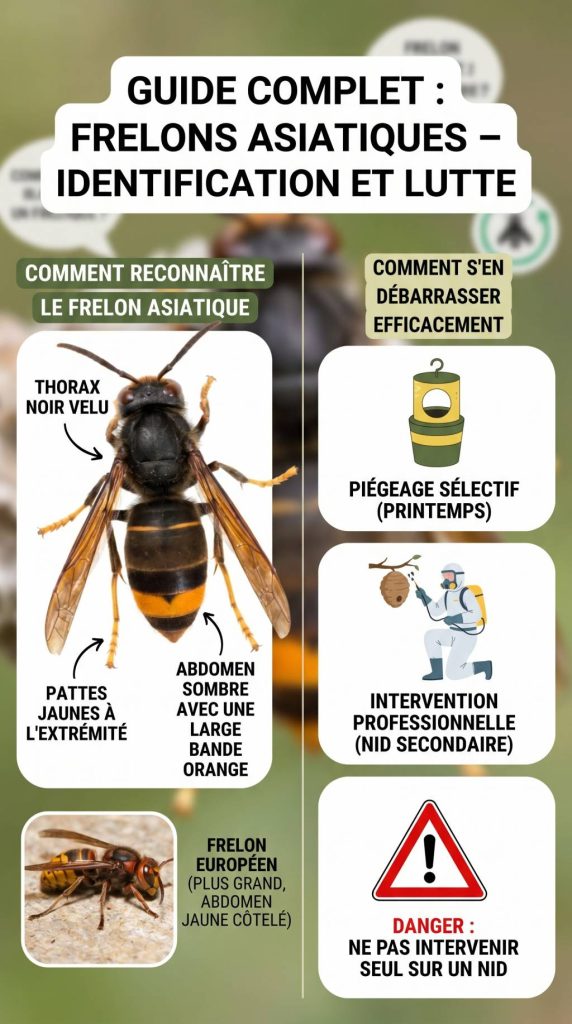 Frelons asiatiques : comment les reconnaître et s’en débarrasser efficacement